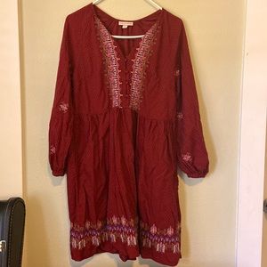 Maroon Knox Rose dress.